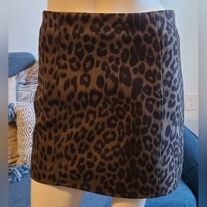 She + Sky black and olive green cheetah print skirt size S